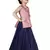 Kids Pink Top And Blue Lehenga Choli Set For Girls