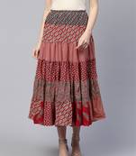 Pinksky Red printed cotton skirts