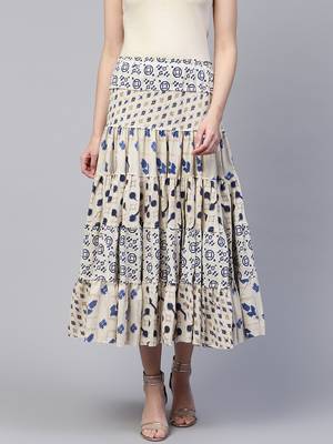 Pinksky White printed cotton skirts 1