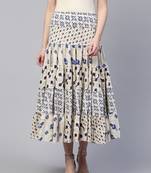 Pinksky White printed cotton skirts