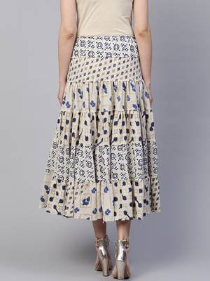 Pinksky White printed cotton skirts 2