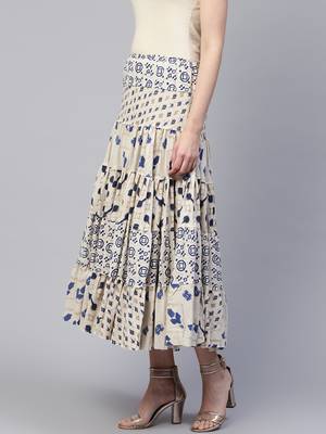 Pinksky White printed cotton skirts 3