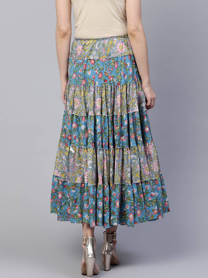 Pinksky Multicolor printed cotton skirts