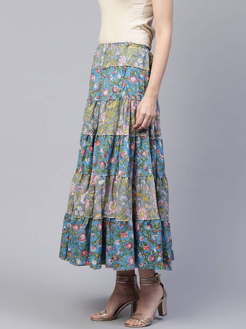 Pinksky Multicolor printed cotton skirts