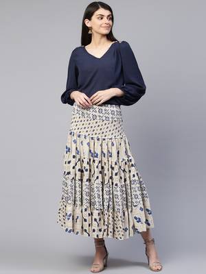 Pinksky White printed cotton skirts 5