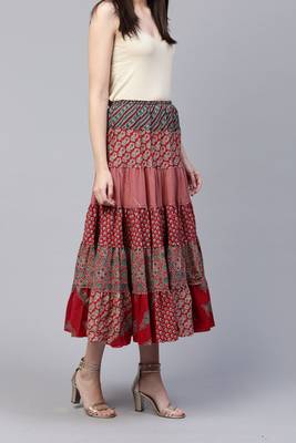 Pinksky Red printed cotton skirts 5