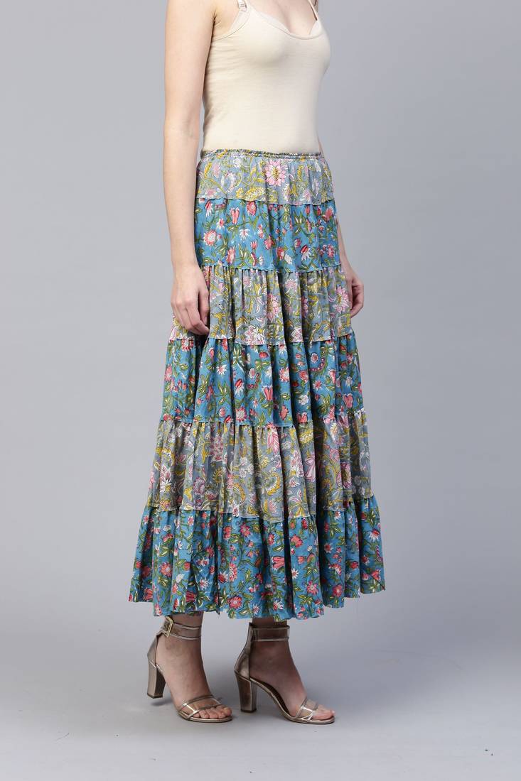 Pinksky Multicolor printed cotton skirts