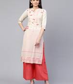 Pinksky White woven cotton cotton-kurtis