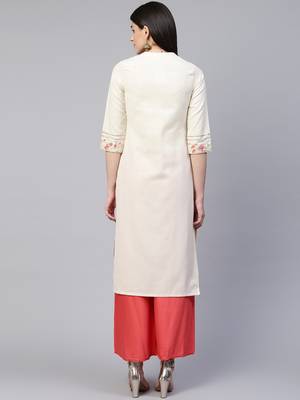 Pinksky White woven cotton cotton-kurtis 2