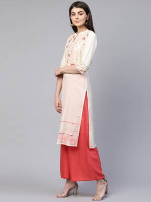 Pinksky White woven cotton cotton-kurtis 3