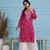 Hand Embroidered Magenta Pure Cambric Cotton Lucknow Chikankari Women Kurta