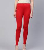 Pinksky Red plain cotton leggings