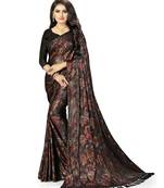 Black lycra Saree With Blouse 