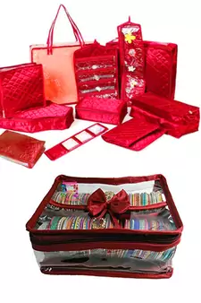 Atorakushon Bangle box & Marriage Set Saree Blouse Cover Dulhan set Storage Organizer Jewellery  Make Up Kit set of 2