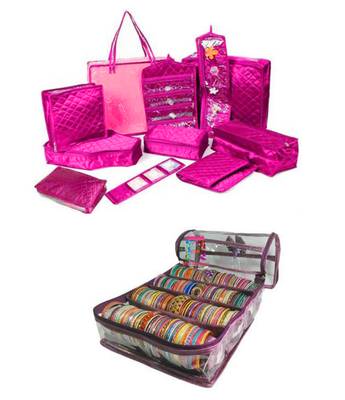 Atorakushon Bangle box & Marriage Set Saree Blouse Cover Dulhan set Storage Organizer Jewellery  Make Up Kit set of 2 1