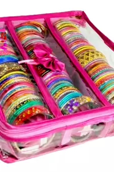 Atorakushon Bangle box & Marriage Set Saree Blouse Cover Dulhan set Storage Organizer Jewellery  Make Up Kit set of 2