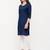 Women's  Navy Blue Cotton Embroidered Straight Kurta