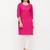 Women's  PINK Cotton Embroidered Straight Kurta