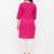 Women's  PINK Cotton Embroidered Straight Kurta