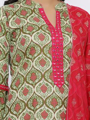 Women's Pink Rayon Embroidered Straight kurti, Palazzo and Dupatta Set 3