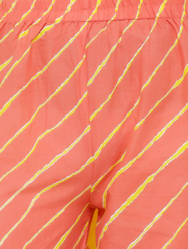 Women's Yellow Cotton Cambric Floral Print Straight Kurta & Palazzo Set