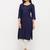 Women's  Blue Rayon Embroidered Straight Kurta