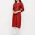 Women's  Maroon Rayon Embroidered Straight Kurta