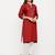 Women's  Maroon Rayon Embroidered Straight Kurta