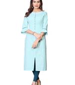 Khadi Cotton kurti for Women Blue