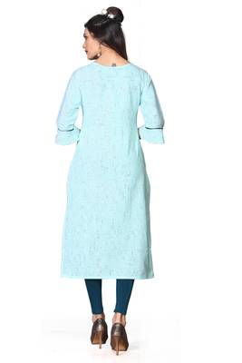 Khadi Cotton kurti for Women Blue 2