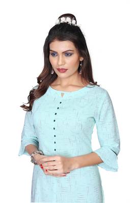 Khadi Cotton kurti for Women Blue 4
