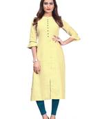 Khadi Cotton kurti for Women Yellow