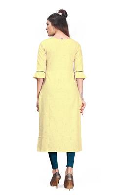 Khadi Cotton kurti for Women Yellow 2