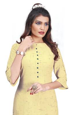 Khadi Cotton kurti for Women Yellow 4