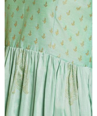 Green Hand Block Print Kurta Set 5