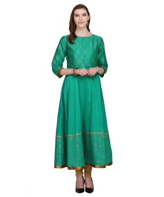green cotton blend flared SET 1
