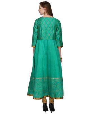 green cotton blend flared SET 2