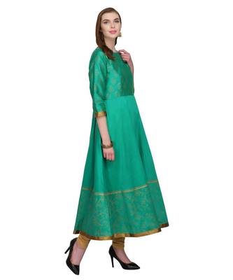 green cotton blend flared SET 3