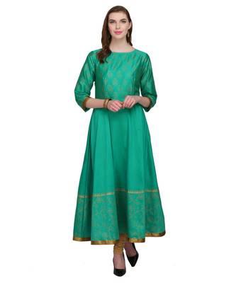 green cotton blend flared SET 5