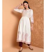 White Hand Block Print Kurta Set