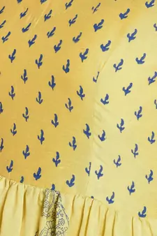 Yellow Hand Blocl Print Kurta Set