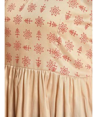 Beige Hand Block Print Kurta Set 5