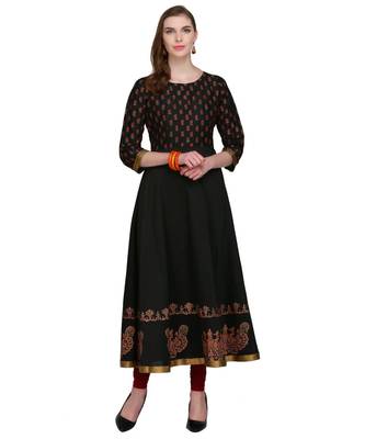 Black Hand Block Print Kurta Set 1
