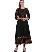 Black Hand Block Print Kurta Set
