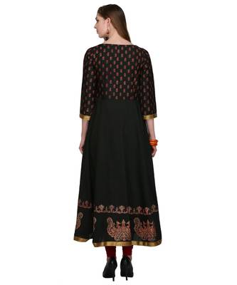Black Hand Block Print Kurta Set 2