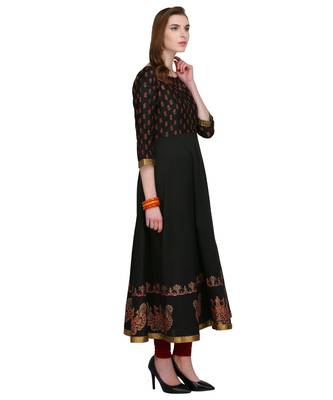Black Hand Block Print Kurta Set 3