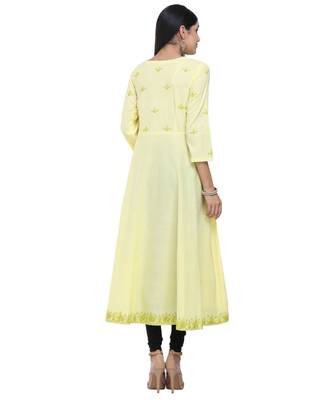yellow cotton flared kurta SET 2