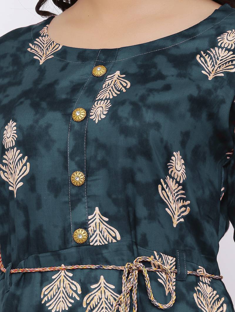 Women's Rayon Printed A-Line Short Dress (Grey)