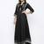 Women's Rayon Printed Flared Gown (Black)