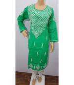 Handmade Lucknowi Chikan Jaal Cotton Kurti